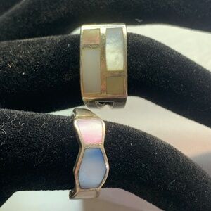 Elegant 925 Silver Inlay Rings